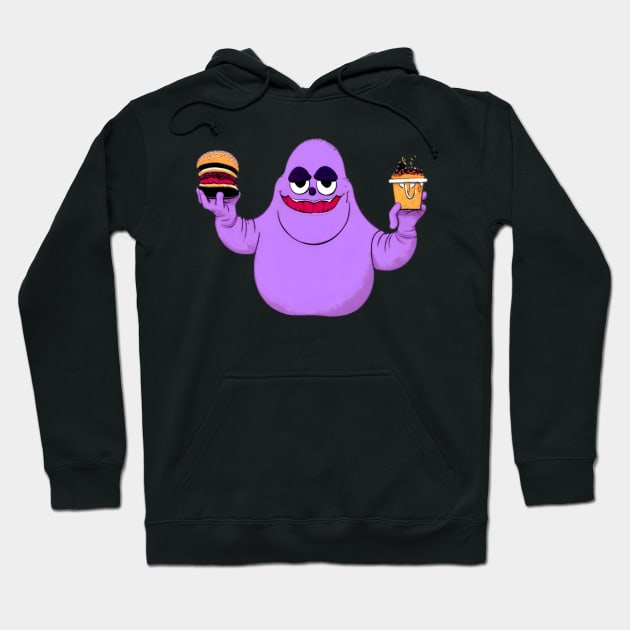 Unleash the food Joy with Grimace Hoodie by Fadedstar